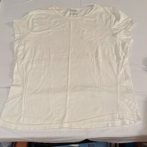 Express size XL white classic French cut tee with crew neck front pocket